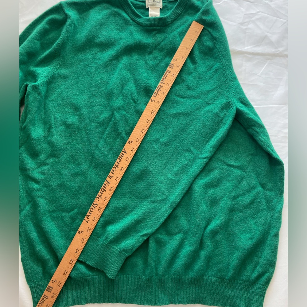L.L.Bean Kelly Green 100% Lambswool Crewneck Men’s Sweater XXL Tall EUC Y2K Era - Picture 8 of 9